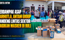 Terdampak Asap Karhutla, ANTAM Group Gandeng Lintas Sektor Bagikan Masker di Buli