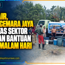 Krisis Air, Pemdes Cemara Jaya dan Lintas Sektor Salurkan Bantuan hingga Malam Hari