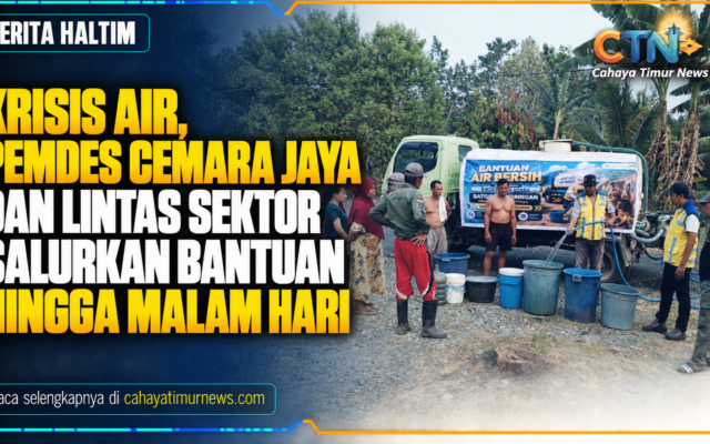 Krisis Air, Pemdes Cemara Jaya dan Lintas Sektor Salurkan Bantuan hingga Malam Hari