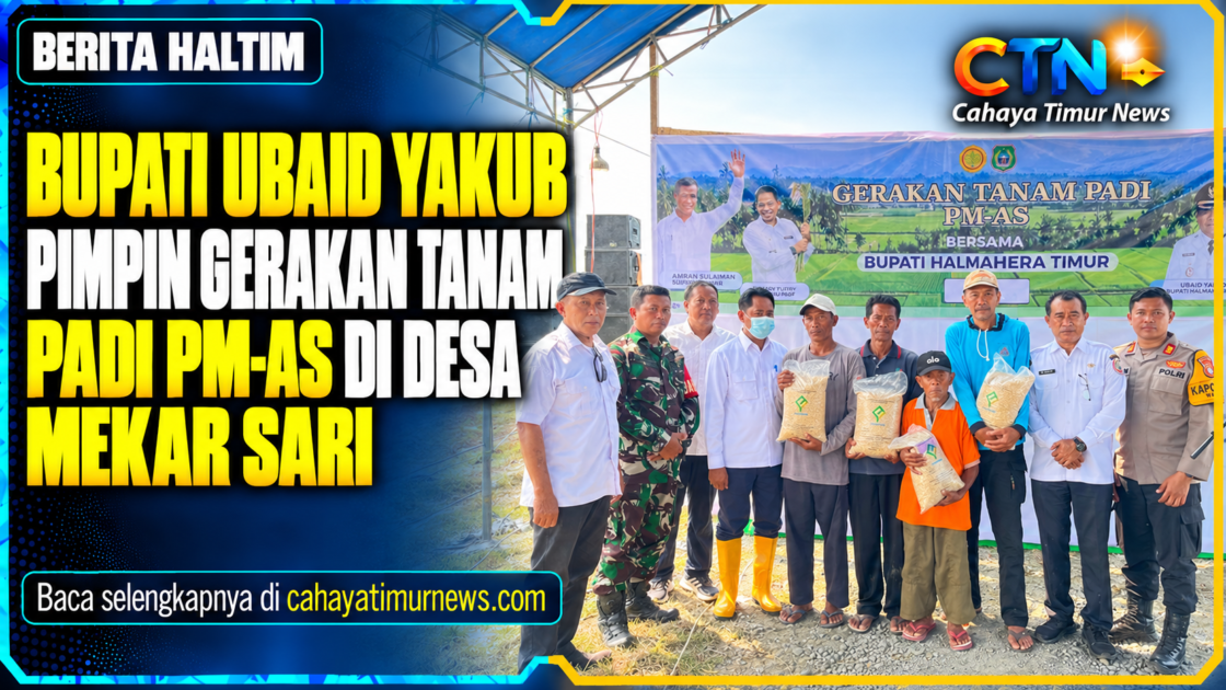 Bupati Ubaid Yakub Pimpin Gerakan Tanam Padi PM-AS di Desa Mekar Sari